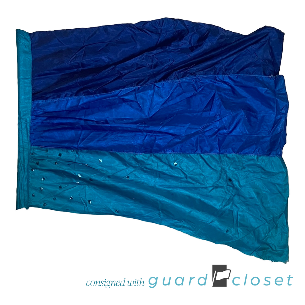 5 blue teal bubble flags