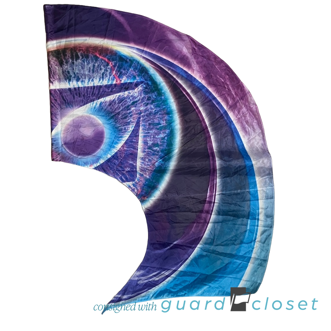 82 purple blue abstract ball eye swing flags by Band Today