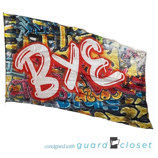 14 Multi Color Urban Modern "Bye" Flags by Showday Designs