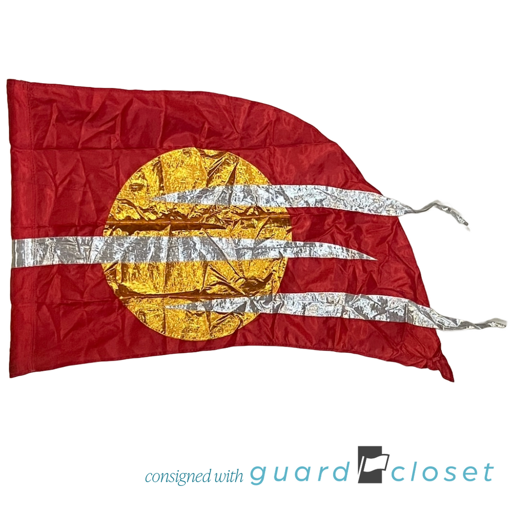 18 red orange silver sun flags by Band Shoppe