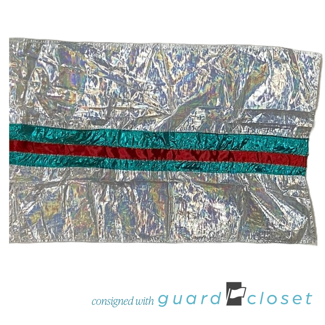 10 silver green red Christmas gift flag by Style Plus