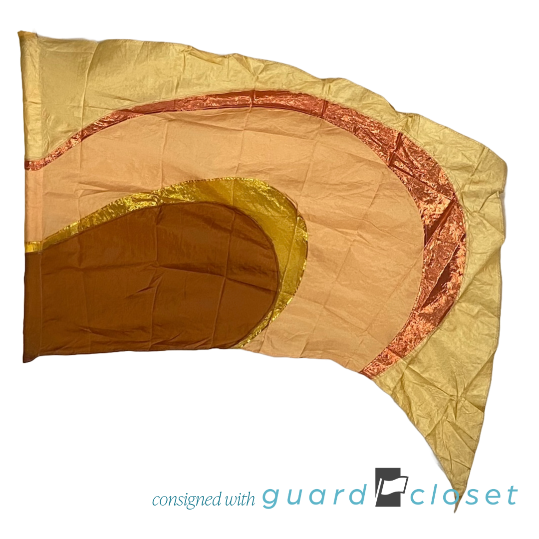 5 brown gold peach flags