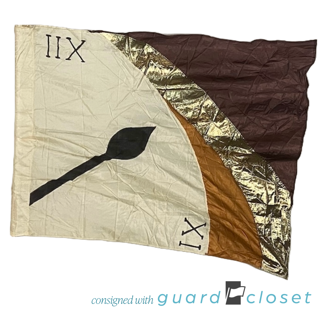 5 Brown Tan Gold Clock Time Flags