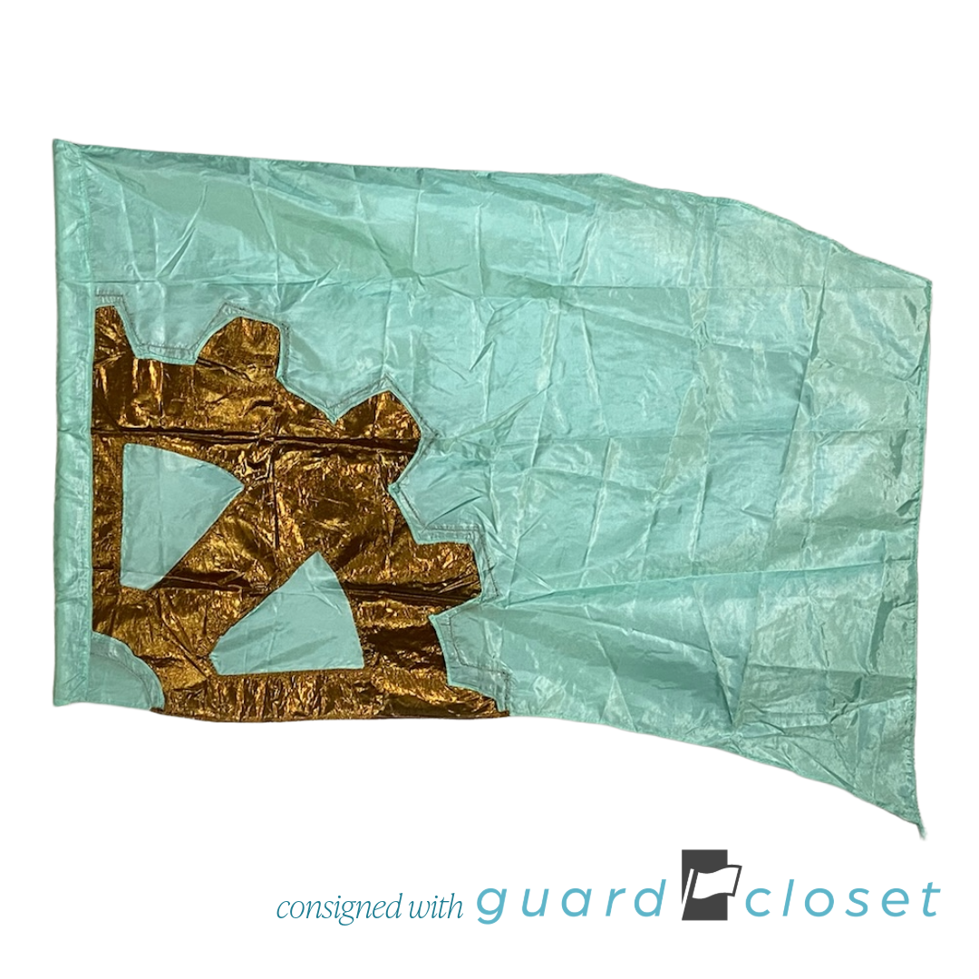 18 Mint Green and Bronze Gear Machine Flags