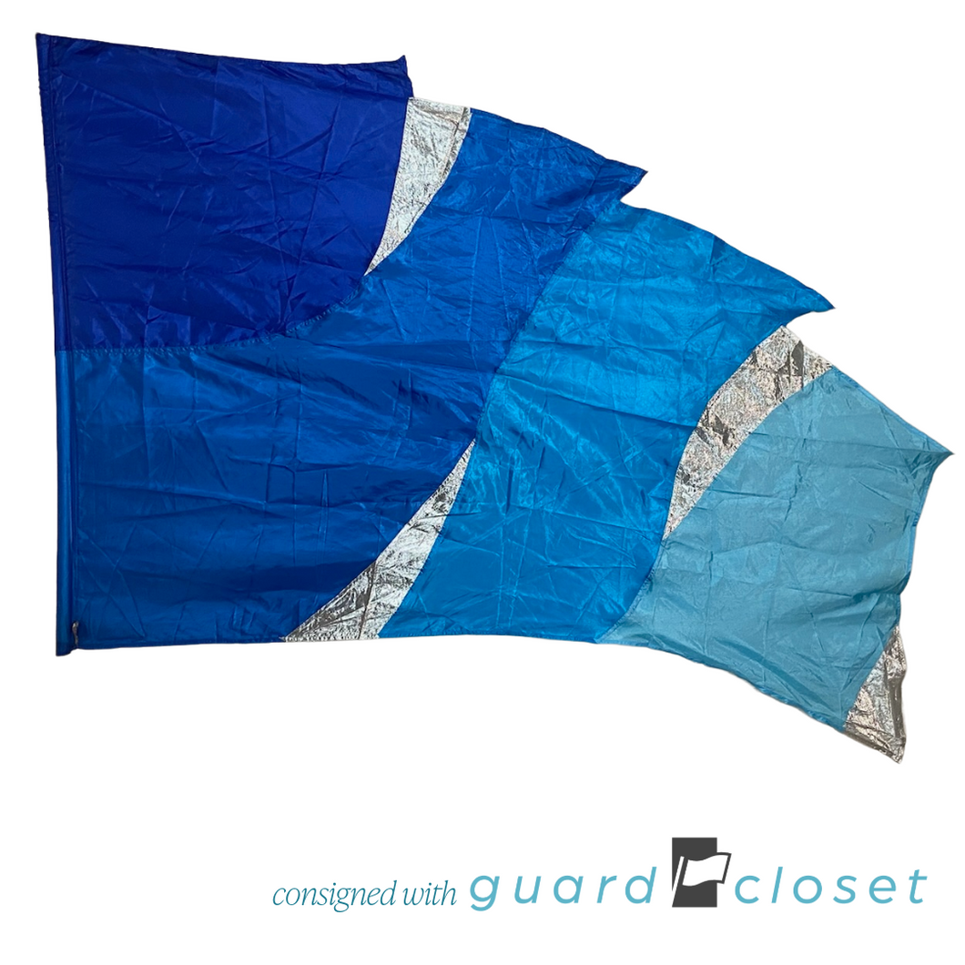 11 Shades of Blue and Silver Swing Flags by Algy