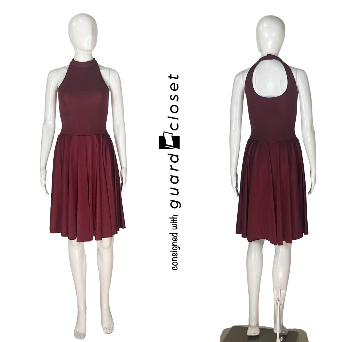 Solid Maroon Halter Dresses with Built in Shorts 422136 | Band Shoppe | Set of 10