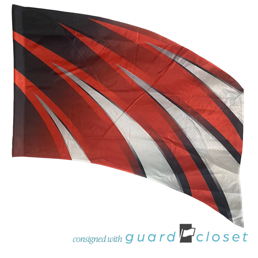 42 Red Black Silver Flags