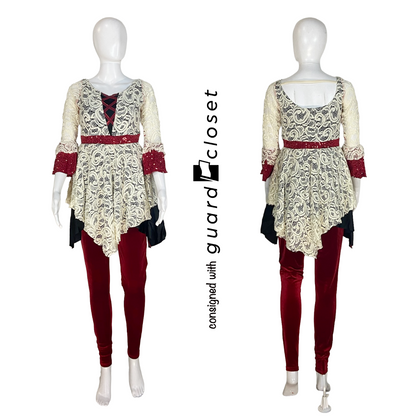19 Green Maroon Ivory Forest Fairy Tale Unitards by Showday