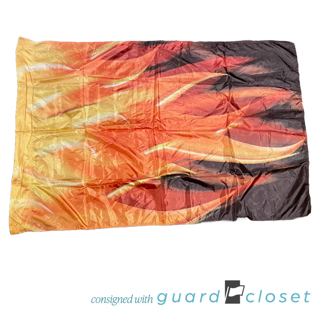 8 Black Orange Fire Flame Flags by Band Shoppe