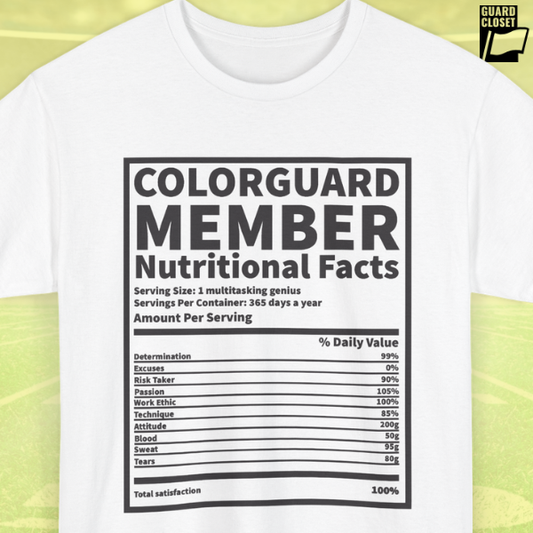 Colorguard Member Nutritional Facts T-Shirt