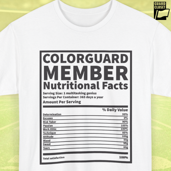 Colorguard Member Nutritional Facts T-Shirt