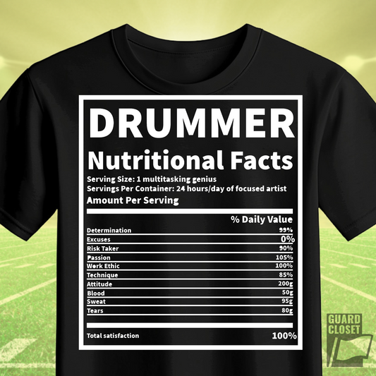 Drummer Nutritional Facts T‑Shirt