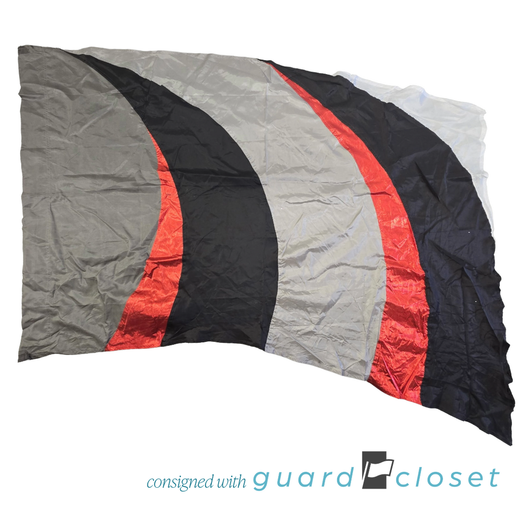 18 Gray Red Black Vertical Arc Flags  by StylePlus