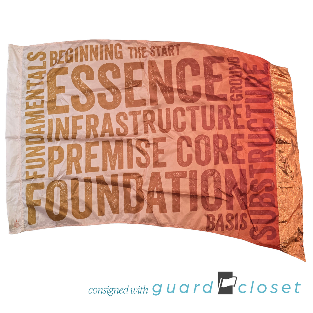 12 Orange Societal Structures Text Flags by R&S Marching Arts