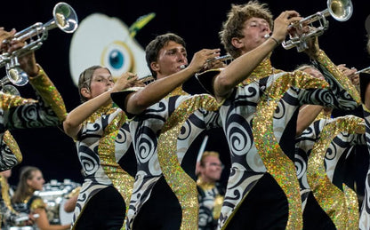 103 Gold Black Circle Swirl One Sleeve Unitards by Showday