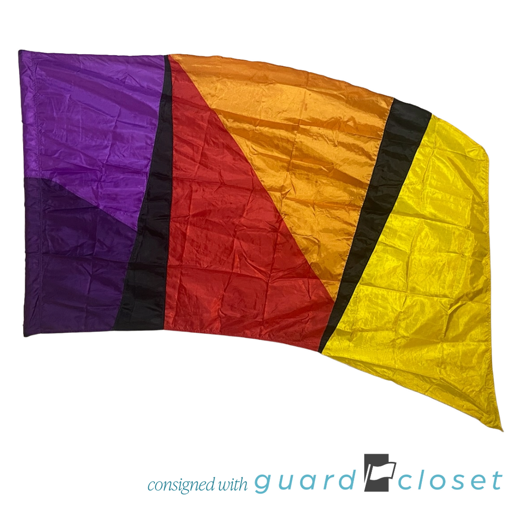 6 Purple Red Orange Yellow Flags by Director's Showcase