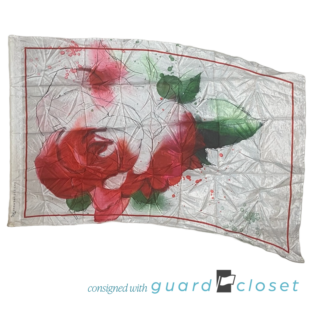 12 White Red Rose Flags by Showday