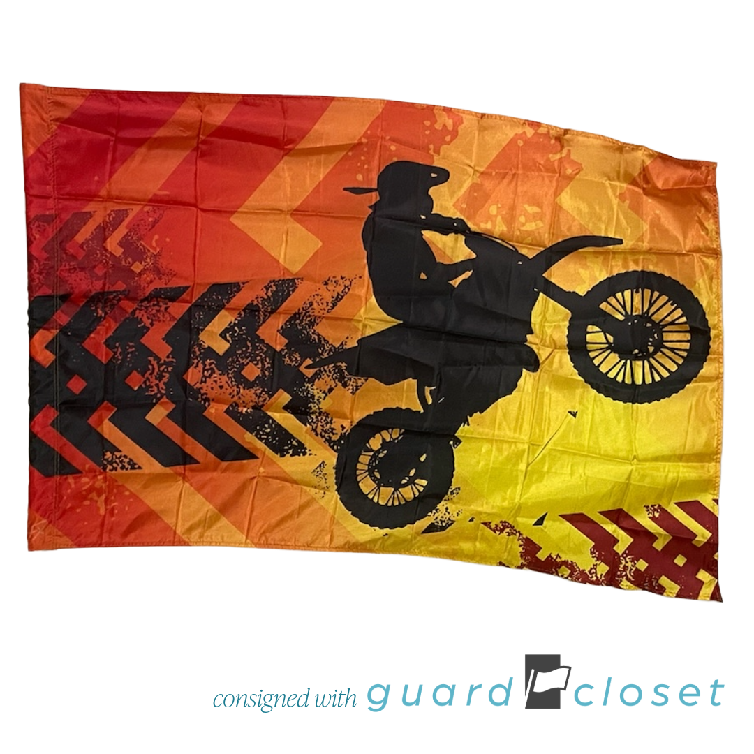 24 Orange Red Dirt Bike Flags by Field & Floor FX