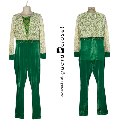 19 Green Maroon Ivory Forest Fairy Tale Unitards by Showday