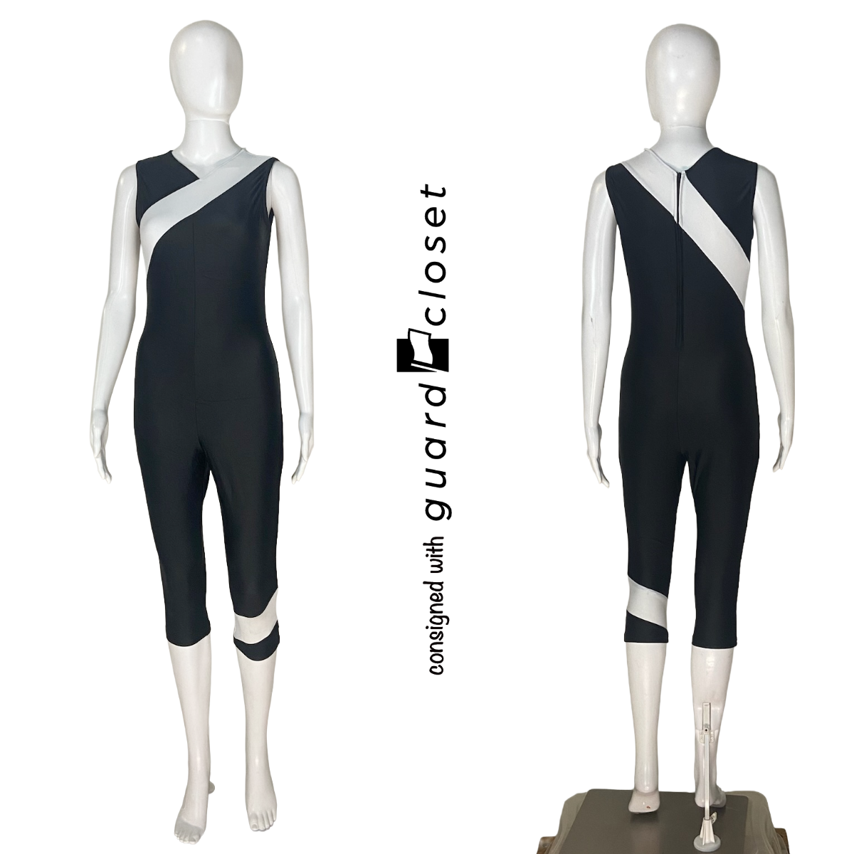 Black White Sleeveless Capri Unitards | Band Shoppe | Set of 14