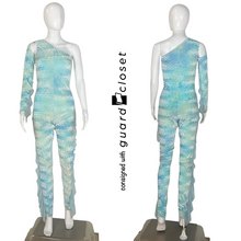 Load image into Gallery viewer, 13 Aqua Sea Foam One Sleeve Water Unitards by Band Hall
