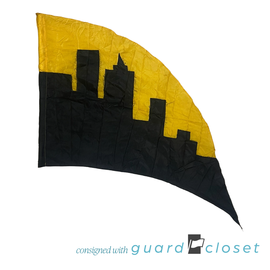 8 Black and Gold Cityscape Flags