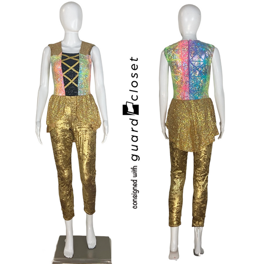 13 Gold Multicolor Unitards by Band Hall