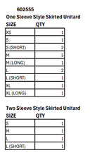 Load image into Gallery viewer, 17 Teal/Blue Skirted Unitard w/ Text Accents by Fred J. Miller
