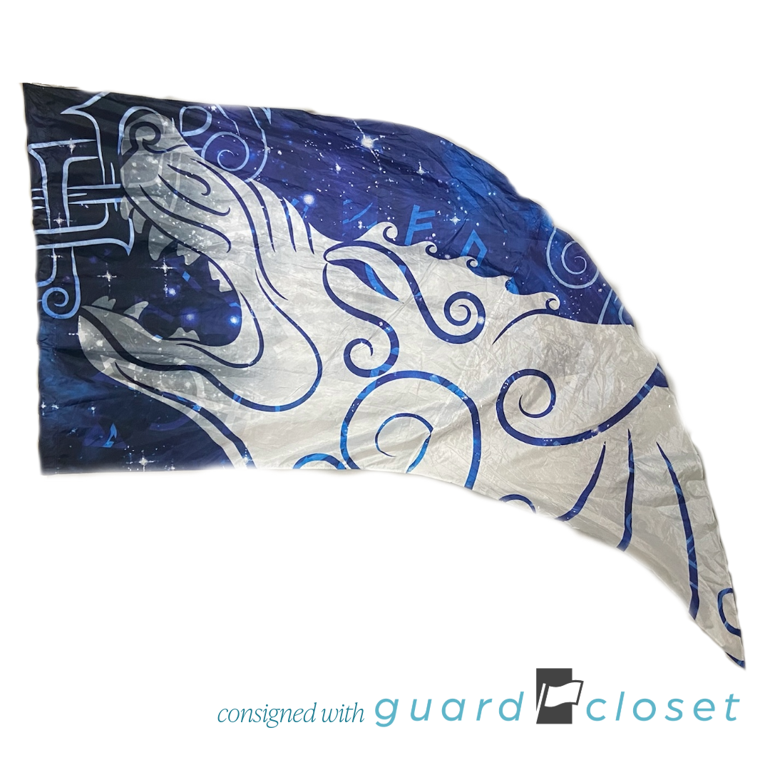 15 Blue White Wolf Flags