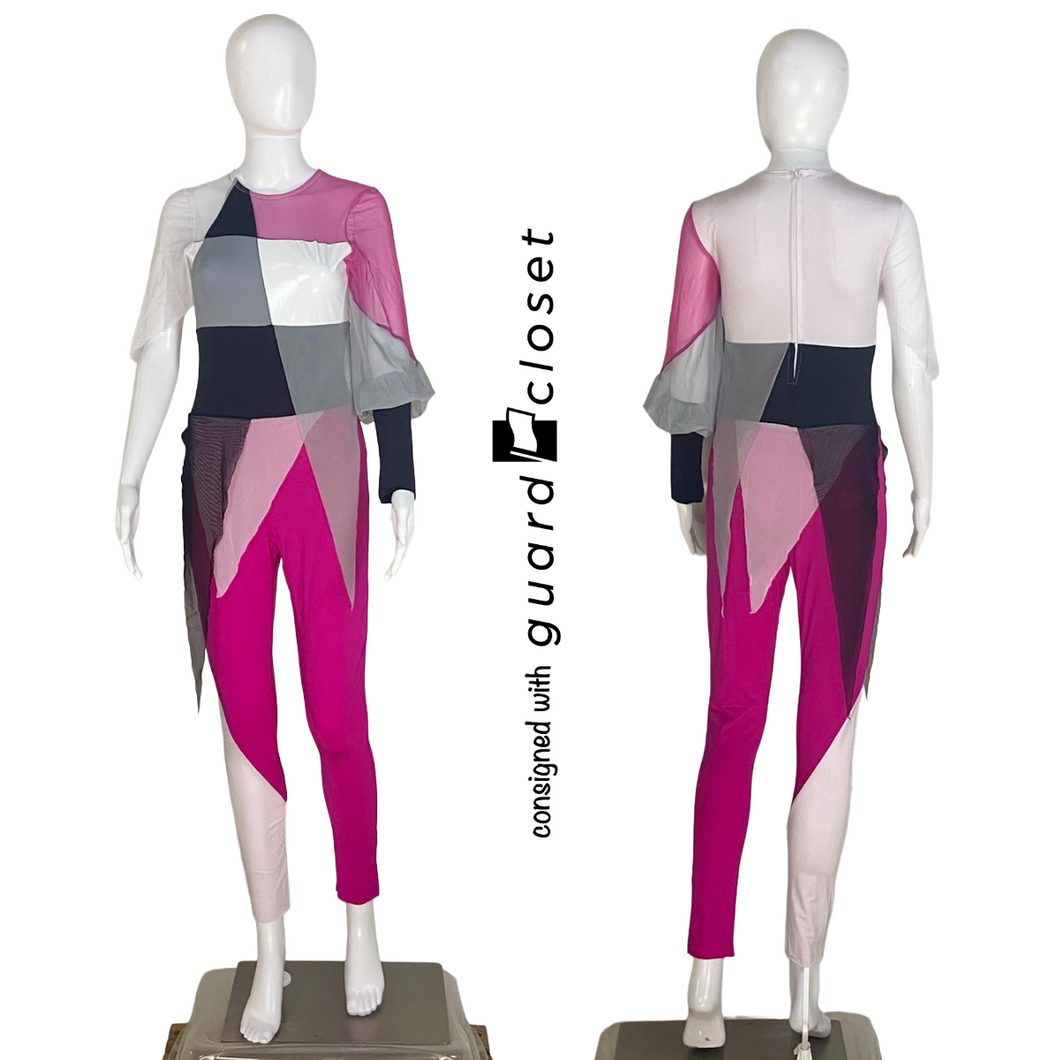 15 Pink Black White One Sleeve Unitards by Band Hall