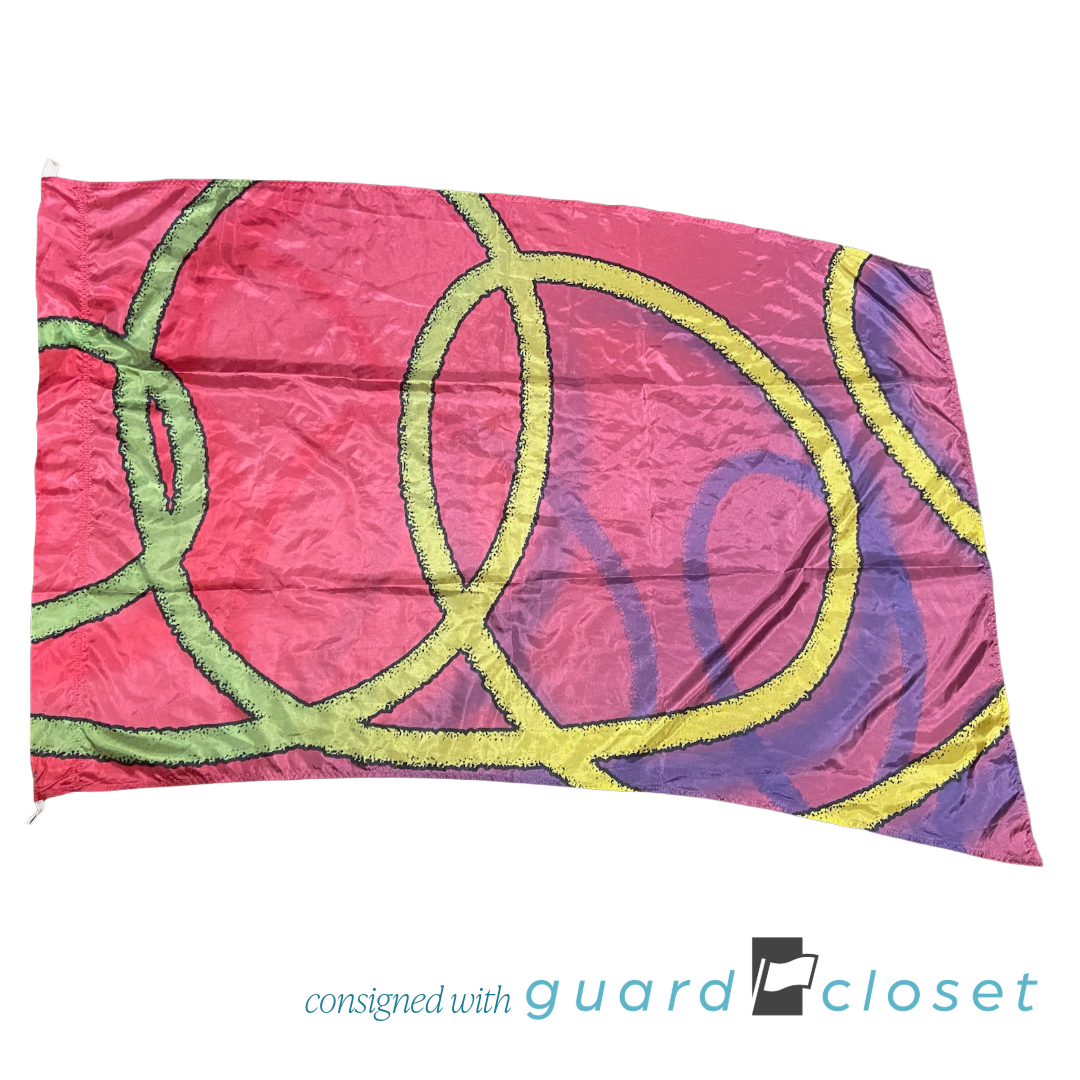 16 Shades of Purple and Pink with Green Yellow Loops Flags by McCormicks