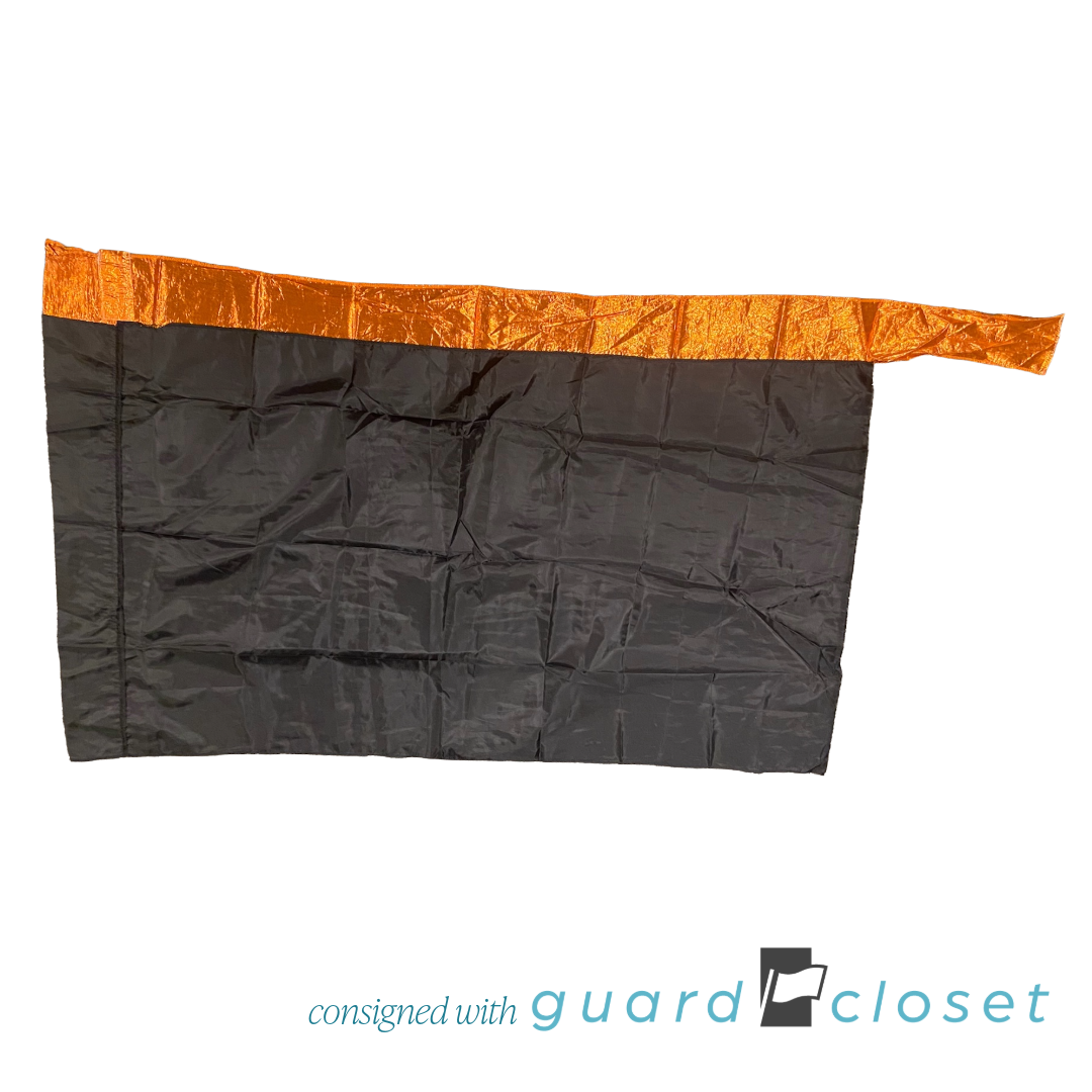 11 Solid Black Flags with Orange Band