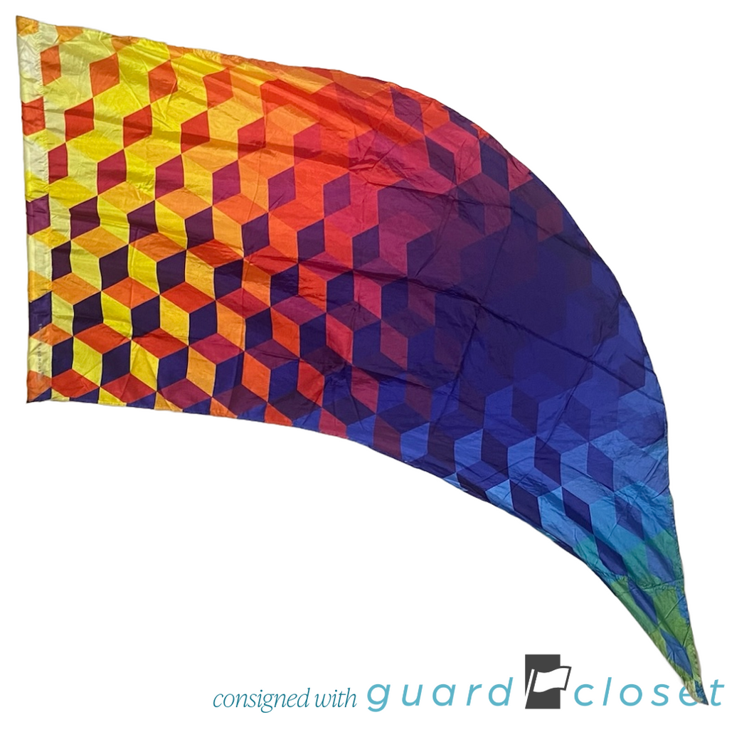 74 Rainbow Multicolor 3D Cube Flags  by Showday