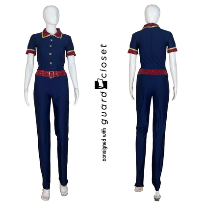 11 Last Train Home Navy, Red & Gold Dresses/Unitard by A Wish Come True