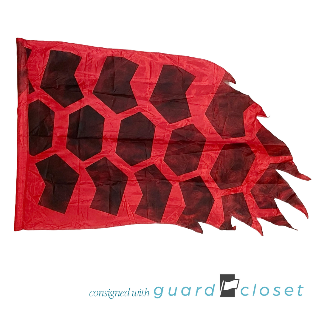 5 Red Black Geometric Flags