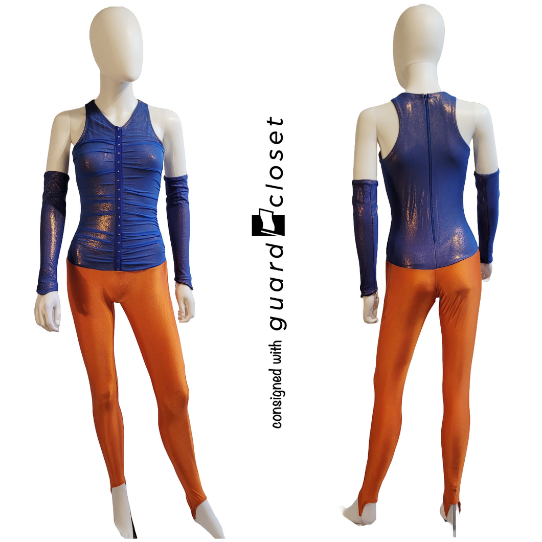 15 Orange Blue Brown Tank Unitards by Team Go Figure