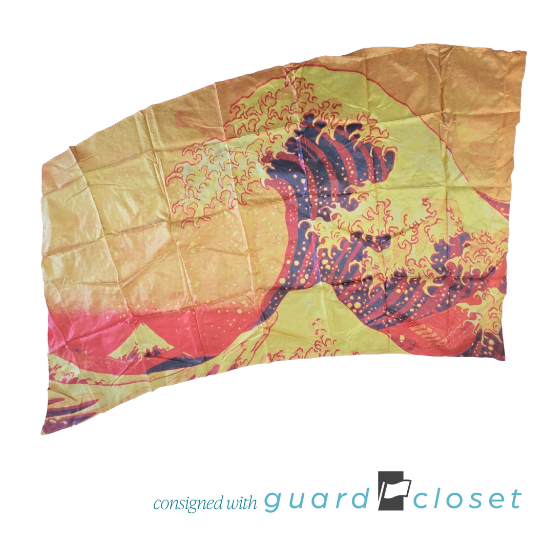 29 Red Orange Yellow Purple Great Wave Off Kanagawa Flags