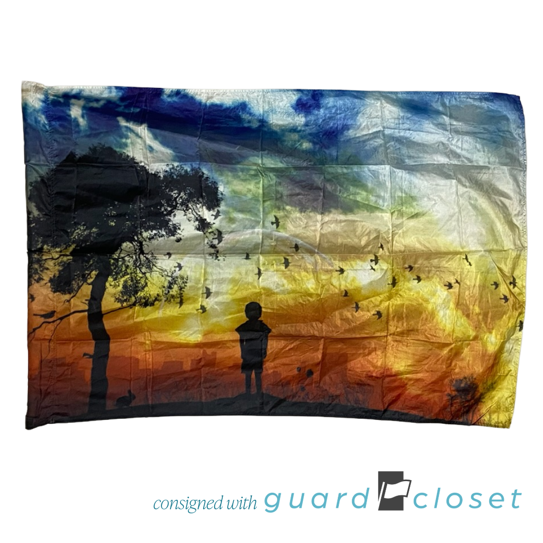 16 Multi Color Child Silhouette Sunset Flags by Band Shoppe