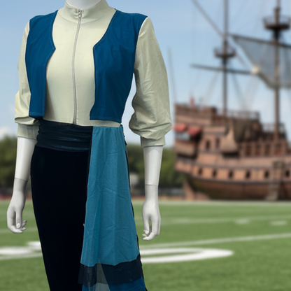 25 Black and Blue Pirate Unitards with Attached Vests by Creative Costuming & Designs
