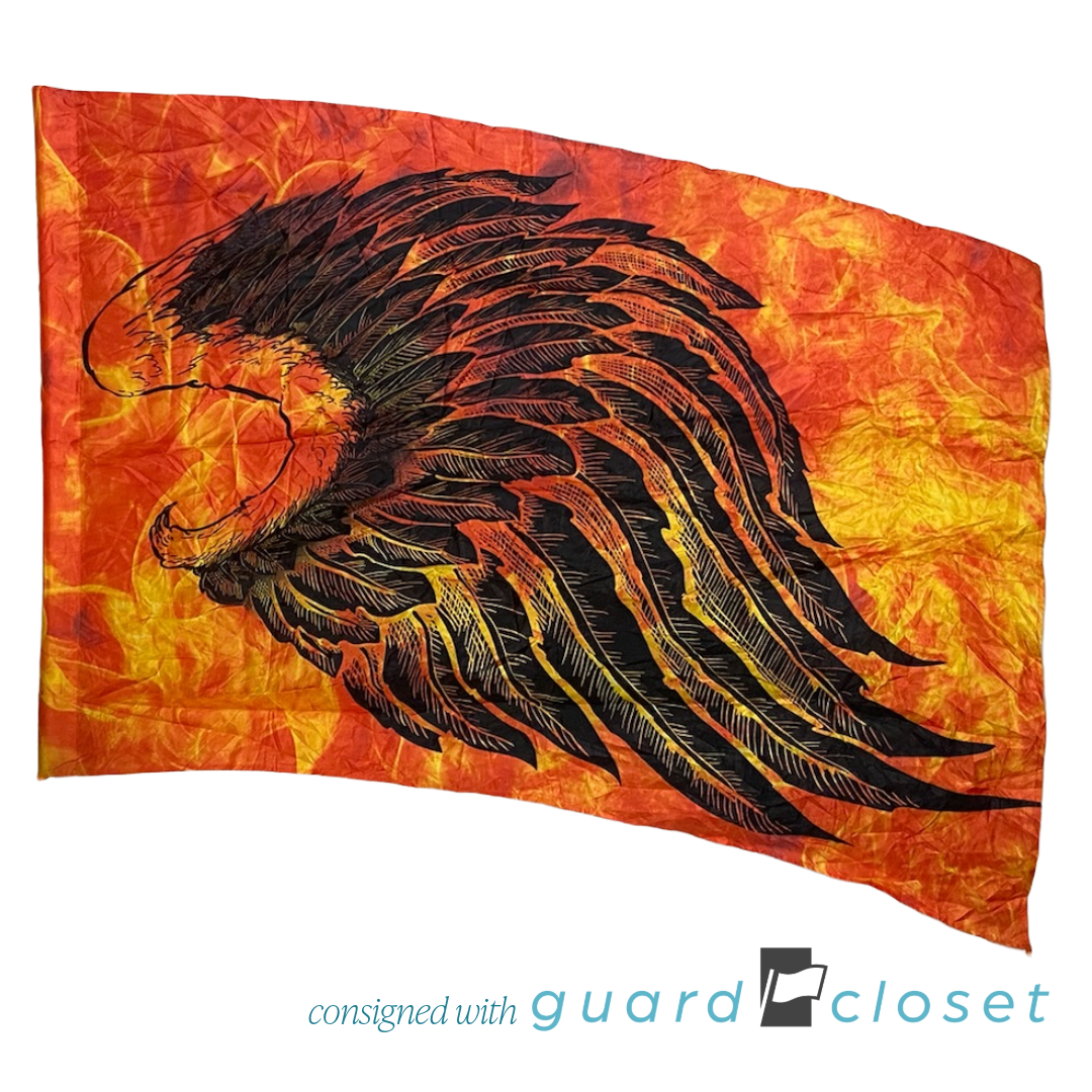 10 Orange Fire Angel Phoenix Pegasus Wing Flags