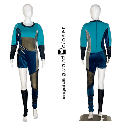 12 Varied Black and Teal Unitards by Creative Costuming & Designs