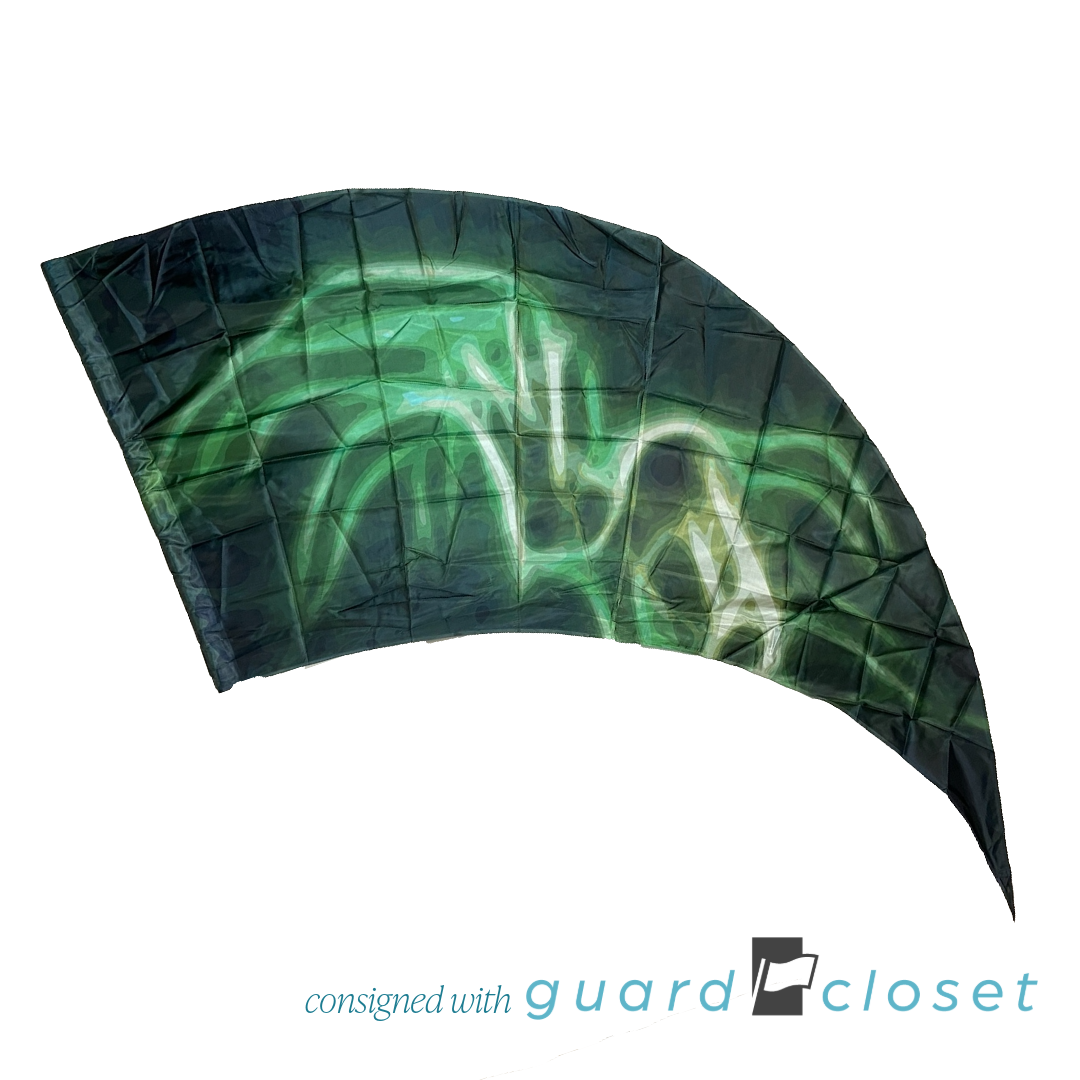 34 Green Black White Ghost Spider Swing Flags