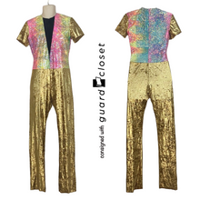 Load image into Gallery viewer, 13 Gold Multicolor Unitards by Band Hall
