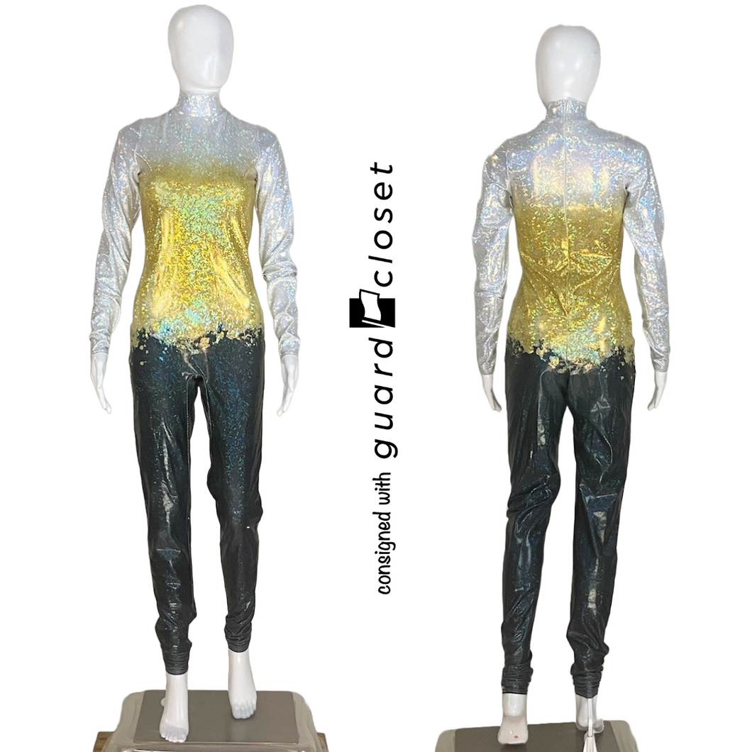 7 Black Gold Silver Long Sleeve Unitards by McCormicks