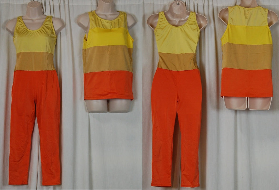 6 Orange/yellow Unitards + 3 Male Orange/yellow Tops