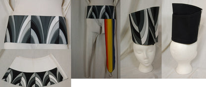 128 Black white Shako Wraps + 122 multicolor rainbow waist cinches + 122 Pairs Gauntlets FJM