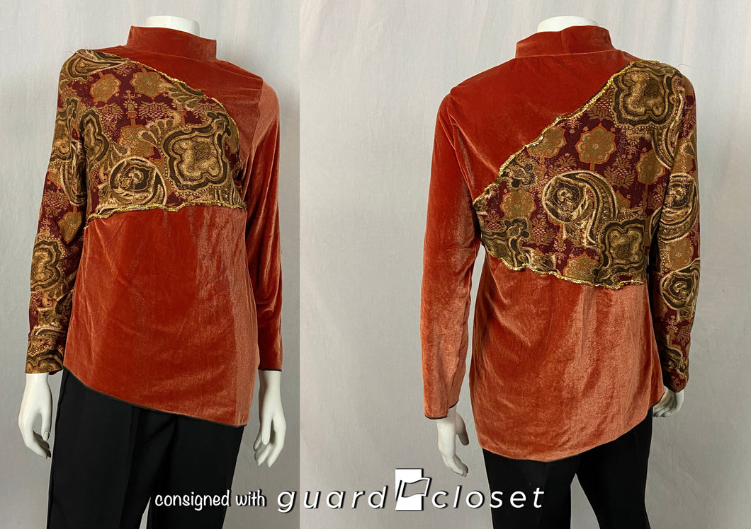 10 Orange Patterned long sleeve Tunics
