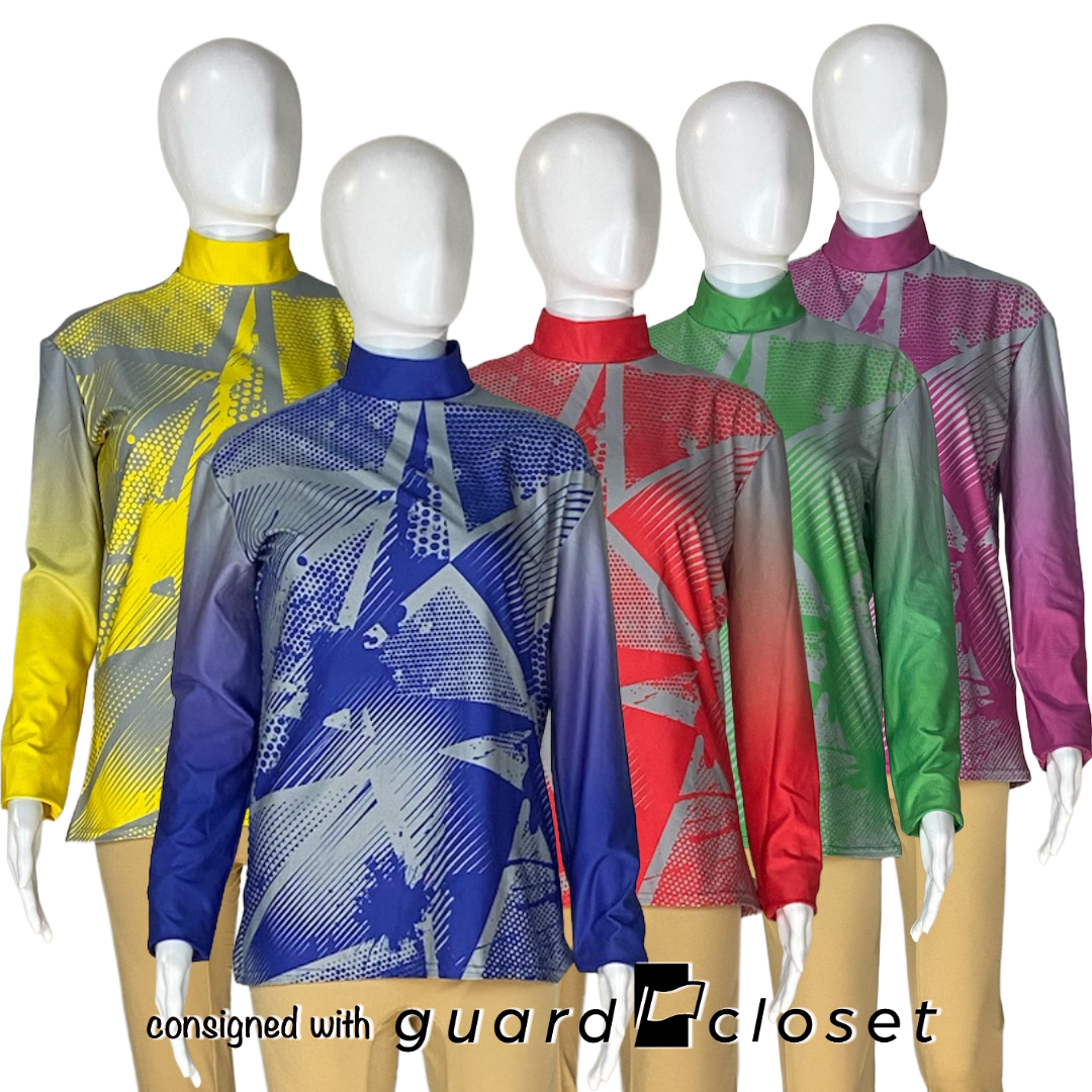 Multi Color and Gray Abstract Performance Tops | Digital Performance Gear | Set of 80