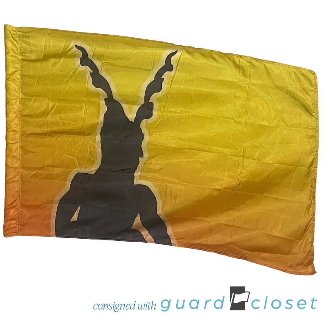 24 Yellow Orange Devil Mothman Silhouette Flags by Flash Visual Media