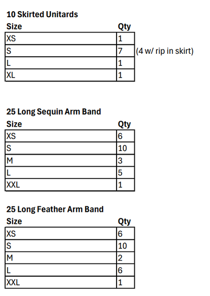 10 Beige Brown Teal Skirted Unitards w/ Arm Bands & Neck Pieces by Creative Costuming & Design